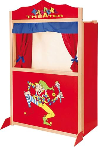 ToyToyToy Handpuppentheater großes Puppentheater Kasperltheater 120 cm aus Holz