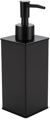 DAZI Dispenser sapone bagno ricaricabile nero elegante, doppia pompa multiuso per sapone liquido (Supporto)