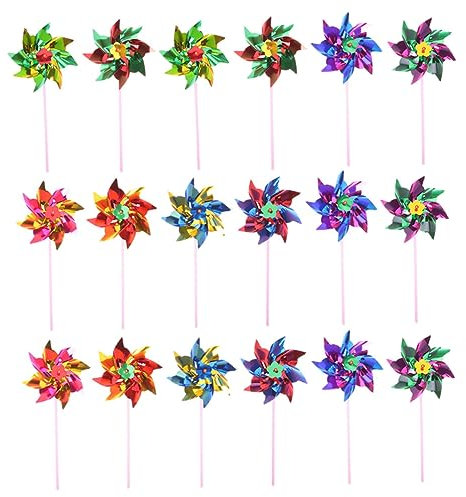 Vaguelly 20pcs Diy Small Windmill Toys for Boys and Girls, Plastic Garden Pinwheels Outdoor Decorations, Colorful Yard Windmills for Play and Party