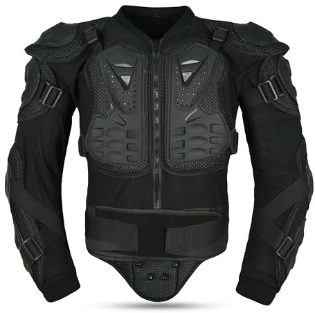 Leatherick Motorrad-Schutzjacke – Ganzkörperpanzer-Brustschutz für Männer und Frauen, Schutz für Dirtbike, ATV, Motocross und Offroad-Sicherheitsausrüstung & Reiten (Groß)