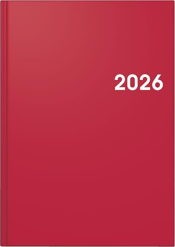 BRUNNEN 1079561016 | Buchkalender Mod. 795 2026 | A5, Kunststoff, rot