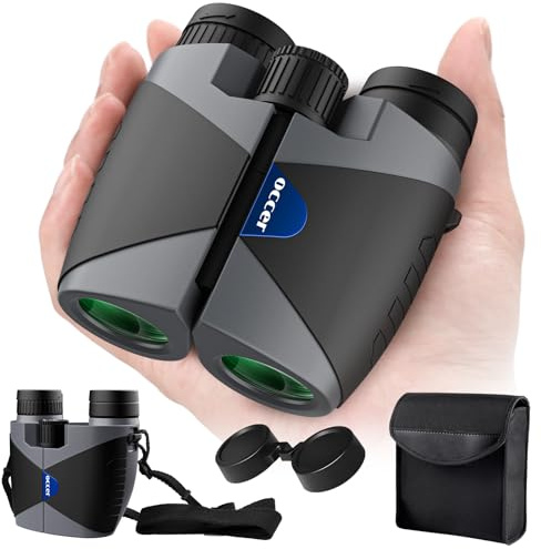 15x30 Compact Binoculars for Adults and Kids - Occer Large View High Powered Binoculars for Bird Watching Concerts - Lightweight Easy Focus Binocular with Low Light Vision Gifts for Men - Black