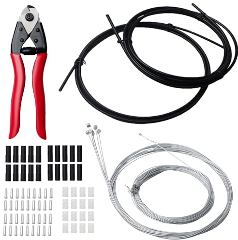TIOMIOSEA 83 delar. Cykelbromssnöre set med cykel kabel cutter kit, broms shift kabel ändkåpor rör och O-ringar, kompletta broms- och dragkomponenter för mountainbike, vägcykel