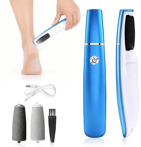 Pedicure Elettrico Impermeabile,Lima Elettrica Ricaricabile a 2 Velocità per Calli, Pelle Morta, Talloni Screpolati e Pelle Secca, Cura Professionale a Casa,Blu