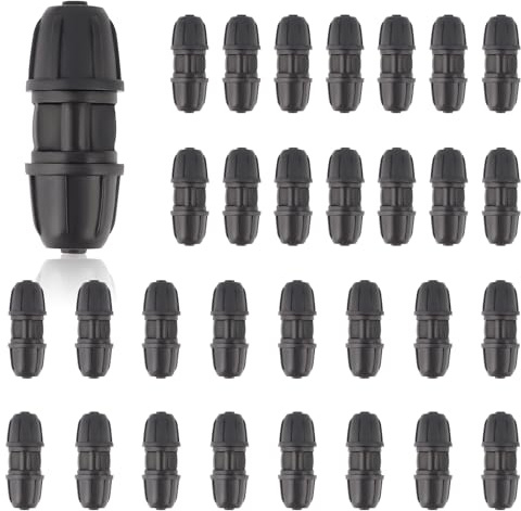 TOROKOM Lock - Raccordi per irrigazione a goccia da 1/4, connettori dritti per tubo di irrigazione da 6 mm, connettori a goccia per sistemi di irrigazione da giardino (30 pezzi)