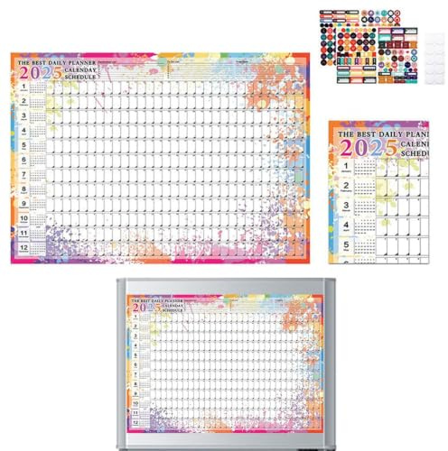 2025 kalendervägg, 2025 kalendervägg Paper 12 månaders månadsvy Display | Jan.2025 - Dec.2025 Väggkalender för Hemmakontor Skola Klassrum Barnkammare Sovsal Vardagsrum Sovrum Entré Hall Hall Skaff