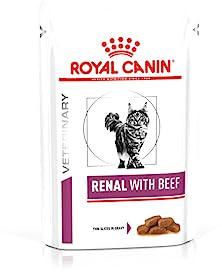 Royal Canin Veterinary Renal Beef | 12 x 85 g | Alimento dietetico completo per gatti adulti | Per supportare i problemi renali | In busta fresca | Gustoso manzo