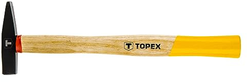 TOPEX Schlosserhammer Schlosser Hammer mit Stiel aus Holz - Schlosserhammer mit Holzstiel - Ingenieurhammer Stahlhammer Werkzeughammer Werkstatthammer mit Stiel Holzstiel – 100 g