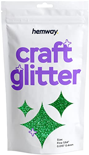 Hemway Craft Glitter Emerald Green 100g Fine Glitter | for Crafts, Resin, Cosmetic, Nail, Face, Body, Festival, Tumblers, Art, Candle, Crafting