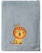 CRVENT Kleine flauschig warme Baby, Kleinkinderdecke für Jungen, Kinderbett, Kinderwagen, 75 x 100 cm, Grau mit Löwe