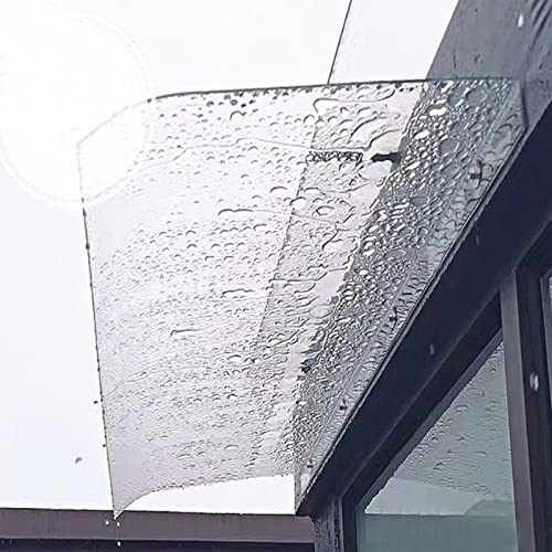 KDDEON Auvent Voûté de Porte et Fenêtres,Auvent de Porte d'Entrée Invisible,Marquise en Polycarbonate Transparent,Silencieuse Toit Abri,pour Boîtes Aux Lettres,Climatiseurs,Vélos (50x60cm/20 x24)