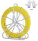VEVOR Fish Tape Fiberglass, 425 ft, 1/4 inch, Duct Rodder Fishtape Wire Puller, Cable Running Rod with Steel Reel Stand, 3 Pulling Heads, Fishing Tools for Walls and Electrical Conduit, Non-Conductive