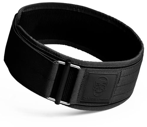 Gymreapers Schnellverschluss Gewichthebergürtel für Bodybuilding, Powerlifting, Cross Training - 10,2 cm Neopren mit Metallschnalle - Verstellbare Olympische Hebergürtel Rückenstütze (Schwarz/Schwarz