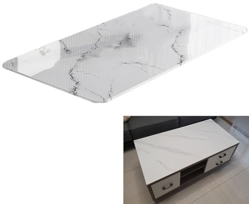 Hoiweqr Tablero De Vidrio Rectángulo con Diseño De Mármol, Mesa Comedor Cristal, Vidrio Templado, Mesa Comedor Cristal, Mesa Rectángulo De Vidrio Templado, Cristales A Medida(D,100x60cm)