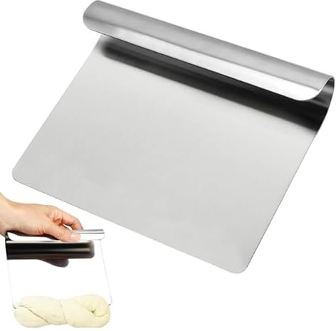 1 raschietto per pasta in acciaio inox, pala per verdure, vassoio universale per impasto, spatola da cucina, tagliapasta per frutta, verdura, pane, forno, pizza, biscotti, utensili da cucina (14 x 12