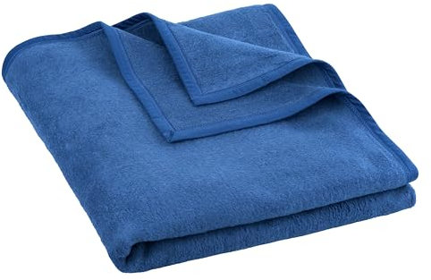 Clinotest Kuscheldecke 150x200 cm – Weiche Baumwollmischung Wohndecke, Atmungsaktiv & Pflegeleicht, Ideal als Sofadecke, Tagesdecke oder Überwurf, Warm & Gemütlich, in Blau