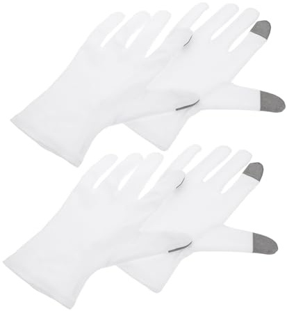 Beaupretty 2pares Guantes Hidratantes De Algodón Para Dormir Guantes De Sin Dedos Loción Incorporada Para Manos Secas y