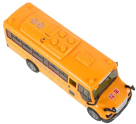 YARNOW Bus Scolaire Jouet à Inertie Jouet De Bus pour Garçon Fille Et Tout-Petits Porte Réelle Ouvrante Fonction Musicale