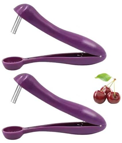 2PCS Cherry Pitter Tool - Fruit Pip Remover for Cherry Dates Hawthorn Plum Pitting