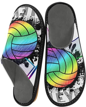Pantuflas deportivas de voleibol para hombres y mujeres, zapatillas de voleibol de acuarela para mujer, pantuflas de casa, calcetines de interior, zapatos de casa, zapatos de dormitorio, uso de