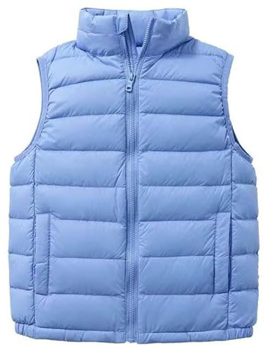 Gilets d'équitation à thème pour filles, gilet d'hiver chaud et léger rembourré en duvet pour enfants, garçons de 3 à 15 ans, A3 bleu clair, 5 Years