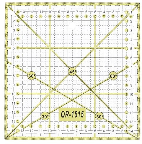 Didiseaon Règle De Patchwork Carrée 15 X 15 Cm Grille De Couture Pour Coupe Précise Outil De Quilting Pour Main Gauche Ou Droite Lignes Noires Et Vertes Pour Couture Et Artisanat
