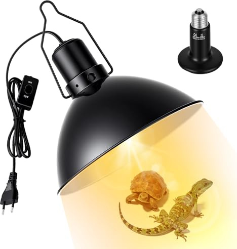 Eirolace Lámpara de Calefacción Reptil con 100W E27 Bombilla, Diámetro 21cm