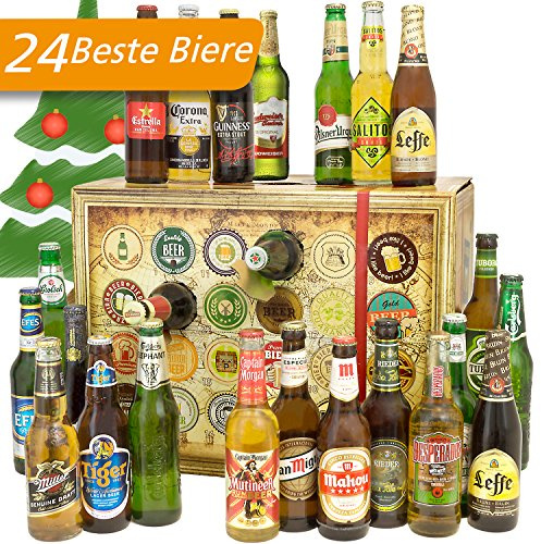 Bier Adventskalender Welt - tolles Geschenk für Männer - Adventskalender 2024 2025 - mit 24 Biersorten in FLASCHEN - Bier Adventskalender International - Weihnachtsgeschenke Bier für Männer