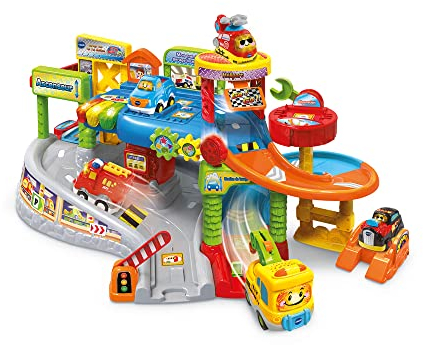VTech - Tut Tut Bolides, Mon Premier Garage Interactif avec Camion Éthan Pro de la Dépanne, Garage Voitures Enfant, 9 Zones Magiques, Cadeau Garçon et Fille de 1 an à 5 Ans - Contenu en Français