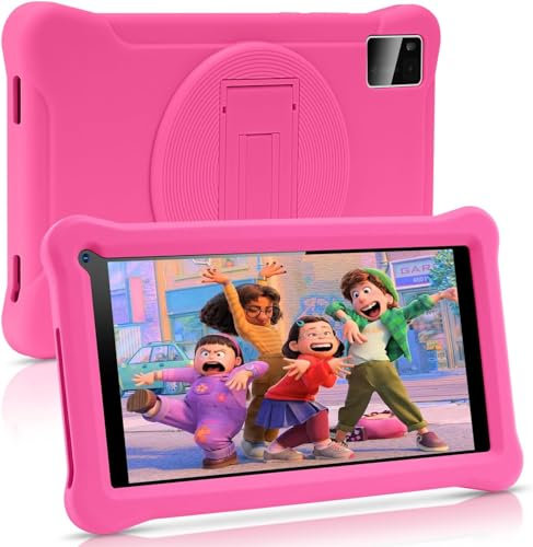SUMTAB Tablet per Bambini 7 Pollici, Android, 3+5 RAM 64GB ROM (TF Card 128GB), Google Certificated, Kids Software Pre-Installato, Wifi, con Custodia Protettiva Antiurto
