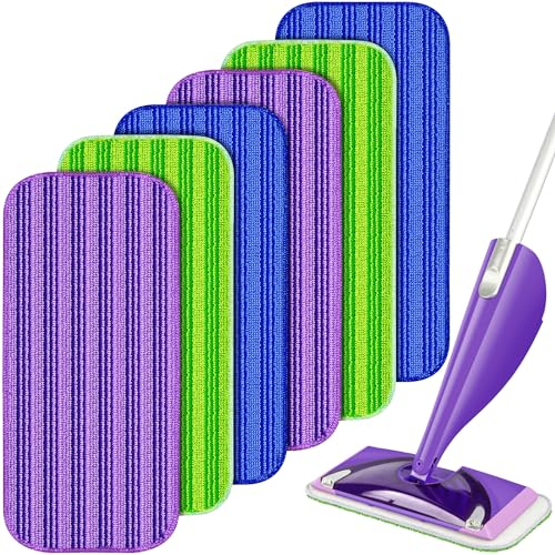 6 Stück Wiederverwendbar Mop Pads für Swiffer WetJet, Mop Microfaser Reinigung Pads Nachfüllpackungen für WetJet-Pads Wischmopp-Reinigungskissen Bezug Wischbezug Reinigungs für Hartholz