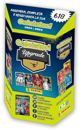 Calciatori Panini Upgrade 2023-24 Blaster Box [111 Figurine + 3 Card Goal Machine Esclusive + 1 Coupon Panini Digital Collection]