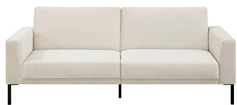208 cm moderna kärlekssätsmöbler, modern sammetstfuton bäddsoffa, konvertibel sovsoffa, små soffor för vardagsrum, sovrum, lägenhet, vit