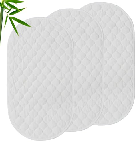 Wickelunterlage, Baumwolle, atmungsaktiv, wasserdicht, waschbar, wiederverwendbar, Baumwolle, Urinalunterlage, Wickeltischabdeckung für Zuhause, Reisen, 66 x 35,6 cm, 3 Stück