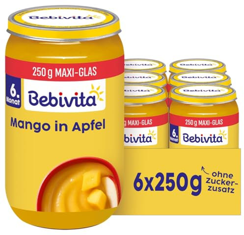 Bebivita Früchte Mango in Apfel, 250g 6er Pack (6x250g)