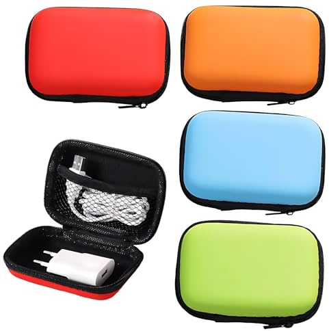 kaiyaya 4 Stück Spielkarten Box Robuste Kartenbox Spielkarten Etui für UNO Kartenspiel Cabo Kartenspiel, Karten Box für Aufbewahrung von Karten Kopfhörer und Datenkabeln (Rot, Orange, Blau, Grün)