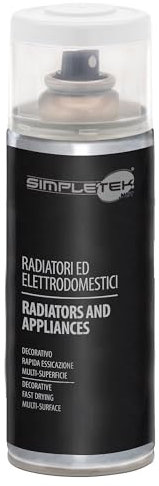 SIMPLETEK - Bomboletta Spray Vernice Smalto per Radiatori Elettrodomestici Lavatrici Frigo Bianco Puro V400RAD.2 RAL 9010 400 ml (1 pezzo)