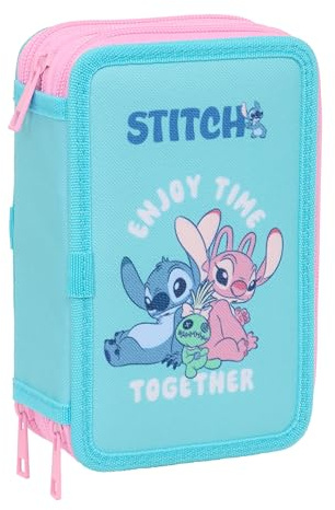 Stitch - Trousse Scolaire avec 37 Outils Inclus, Trousse pour Enfant, idéale pour Les Enfants de 5 à 14 Ans, Confortable et Polyvalente, qualité et résistance, 12,5 x 5,5 x 19,5 cm