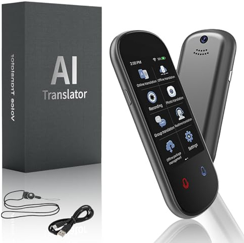Language Translator Device, AI Instant Translator No WiFi 139 Languages Real-Time Voice Translation, ChatGPT AI Translator,Offline Online Translation, Photo Translation for Travel Business Learning