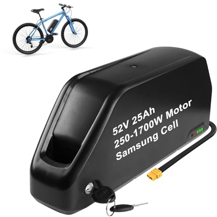52V 25Ah Ebike Battery, E bike Battery with 45A Smart BMS, 3A Fast Charger, Grade A Cells, 52V Lithium Electric Bike Batteries for 250W-1700W Bafang & Other Ebike Conversion Wheel, UK Warehouse