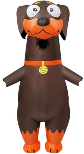Costume Gonflable De Teckel Adulte, Déguisement Intégral De Chien Saucisse Gonflable pour Soirée Cosplay Animalière