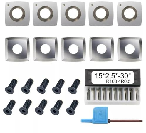 EpheyFIF Para soluciones de corte de torno de madera, diez insertos de carburo (15 mm) diseñados para un rendimiento óptimo con un radio único de 4