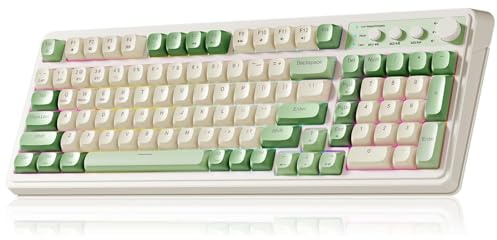 AULA S99 Tastiera da gioco senza fili, tastiera per computer a tre modalità Bluetooth/2,4 GHz/USB-C personalizzata con tastierino numerico, retroilluminazione RGB, pulsante multimediale