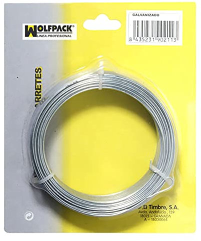 WOLFPACK LINEA PROFESIONAL - Alambre Galvanizado 1,3 mm / 8 (Rollo 50 metros)
