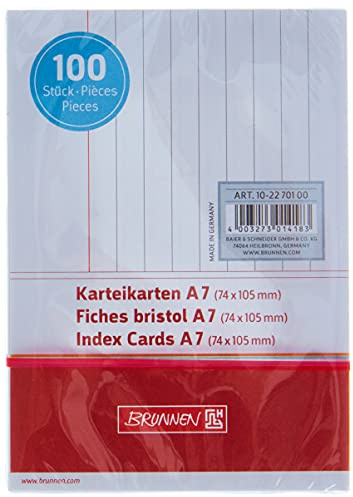 Brunnen Karteikarte A7 lin ws 100St