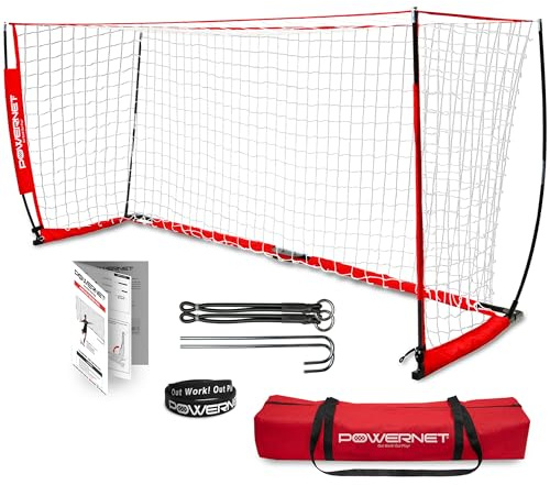 PowerNet Soccer Goal for Backyard & Outdoor Games, Portable Soccer Net, Sports & Outdoors Training Equipment for Practice, 1 Goal & Zipper Storage Bag (8 x 4 FT)