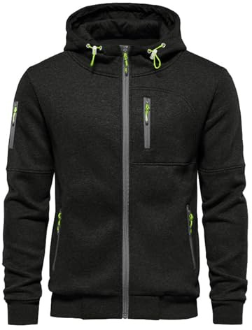 VANVENE Huvtröjor för män, sweatshirt med dragkedja, lätta jackor, jumper, tröja