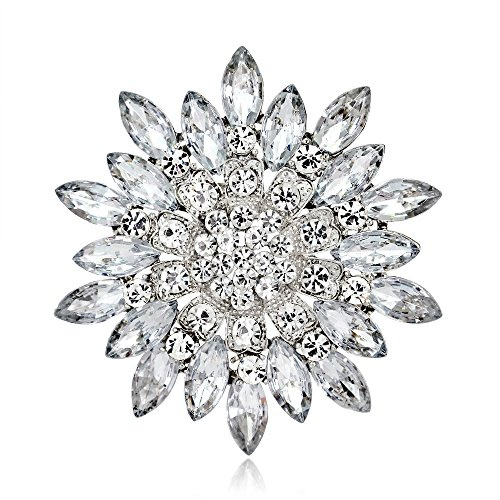 Squisita spilla per bouquet di fiori di cristallo per donne e ragazze con strass floreali spille da bavero clip maglione cappotto sciarpe vestito distintivi