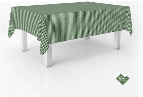 ECOMMERC3 Nappe Anti-Taches Vichy pour Table rectangulaire Taille 100 x 140 cm - Nappe Vichy au Toucher Extra Douce et imperméable, Couleur Vert Bouteille