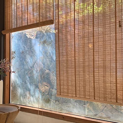 Cortina enrollable de bambú para jardín, cocina, balcón, lamas finas tejidas, 90 x 260 cm